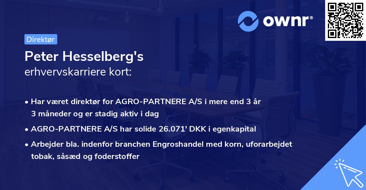 Peter Hesselberg's erhvervskarriere kort