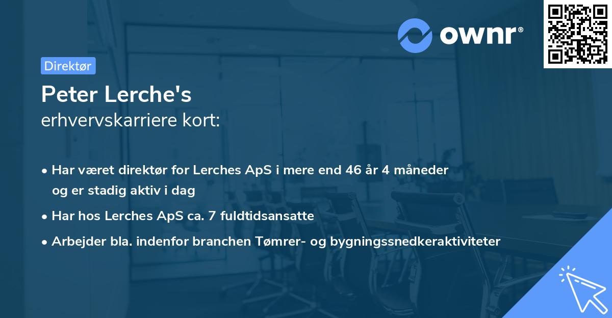 Peter Lerche's erhvervskarriere kort