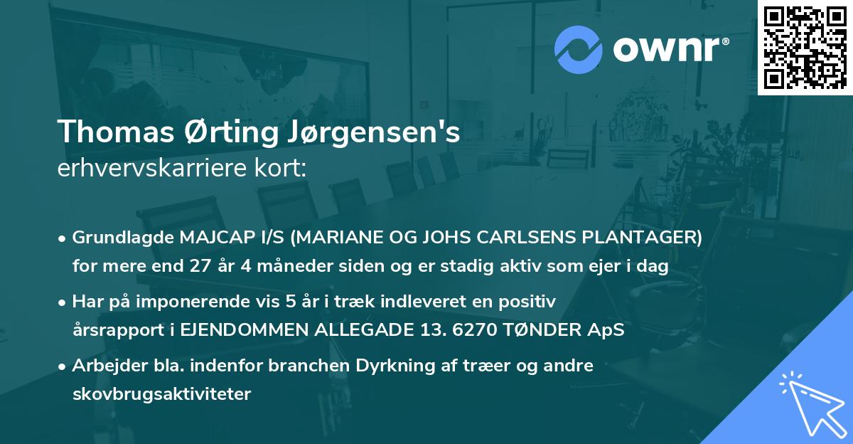 Thomas Ørting Jørgensen's erhvervskarriere kort