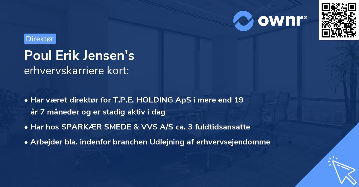 Poul Erik Jensen's erhvervskarriere kort