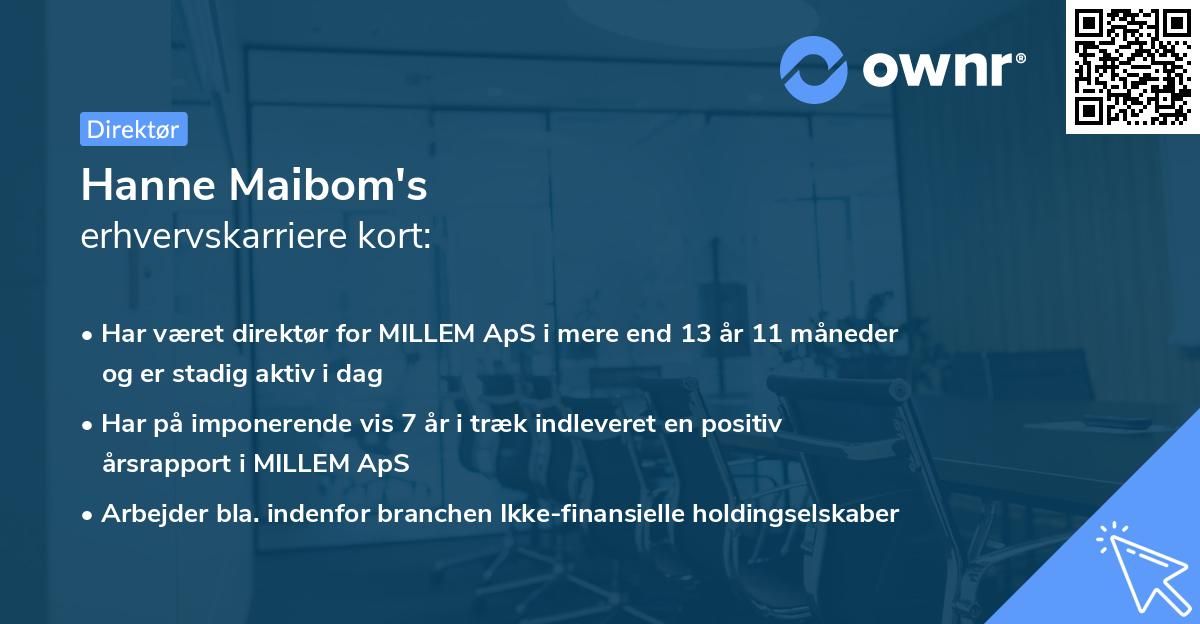 Hanne Maibom's erhvervskarriere kort