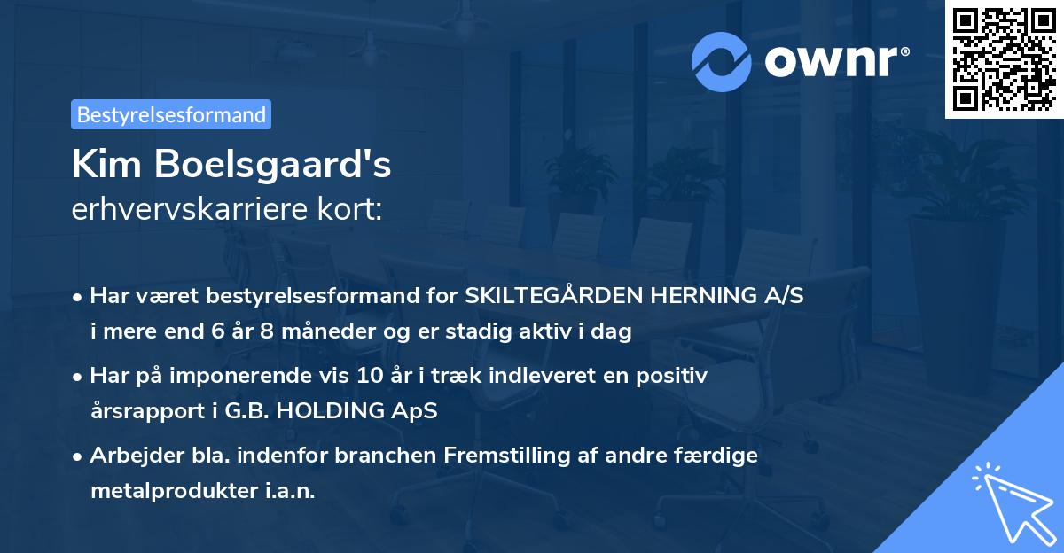 Kim Boelsgaard's erhvervskarriere kort