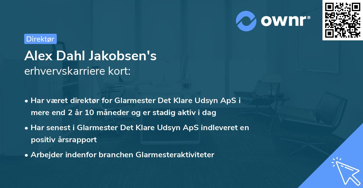 Alex Dahl Jakobsen's erhvervskarriere kort
