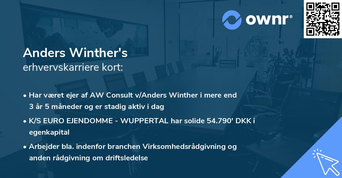 Anders Winther's erhvervskarriere kort