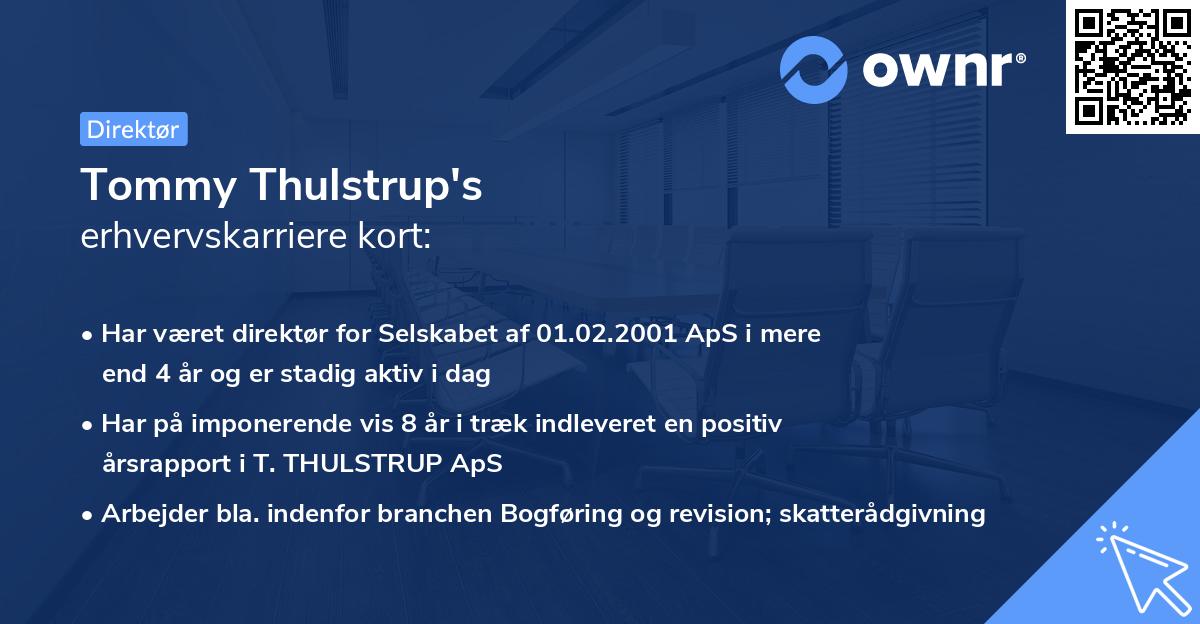 Tommy Thulstrup's erhvervskarriere kort