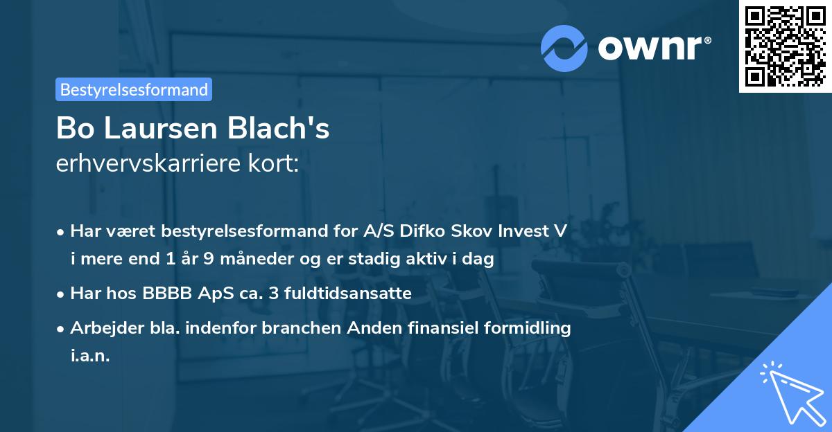 Bo Laursen Blach's erhvervskarriere kort