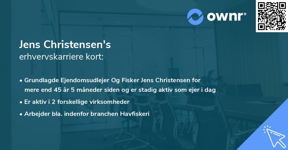 Jens Christensen's erhvervskarriere kort