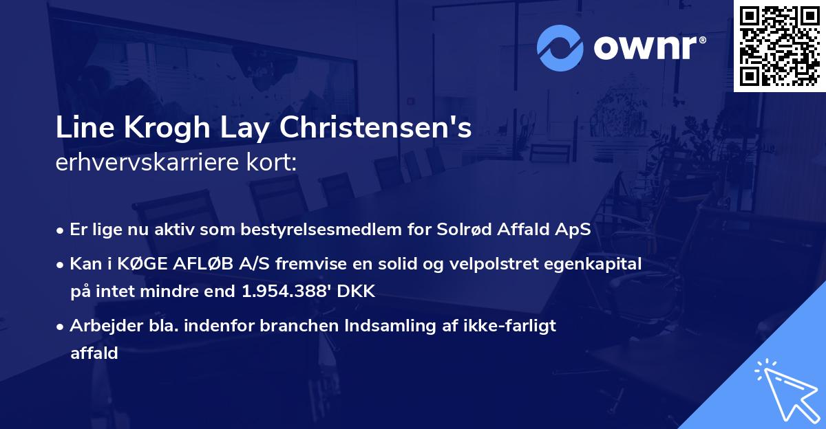 Line Krogh Lay Christensen's erhvervskarriere kort