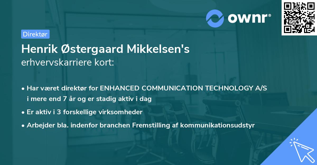 Henrik Østergaard Mikkelsen's erhvervskarriere kort