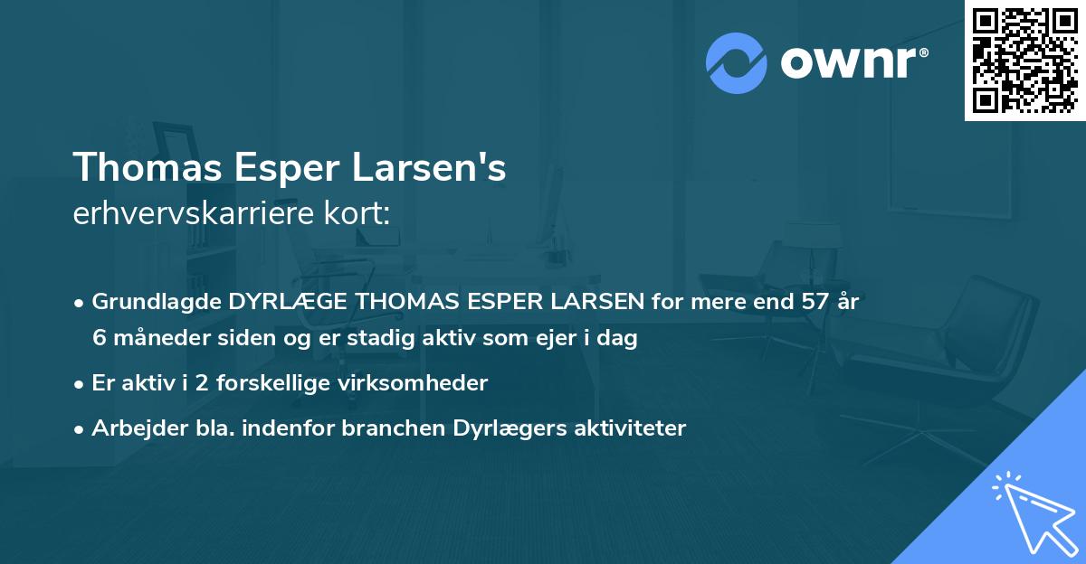 Thomas Esper Larsen's erhvervskarriere kort