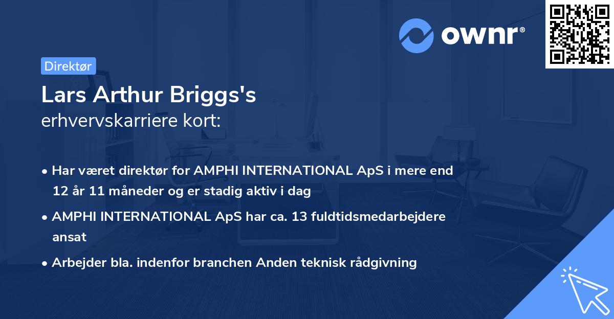Lars Arthur Briggs's erhvervskarriere kort
