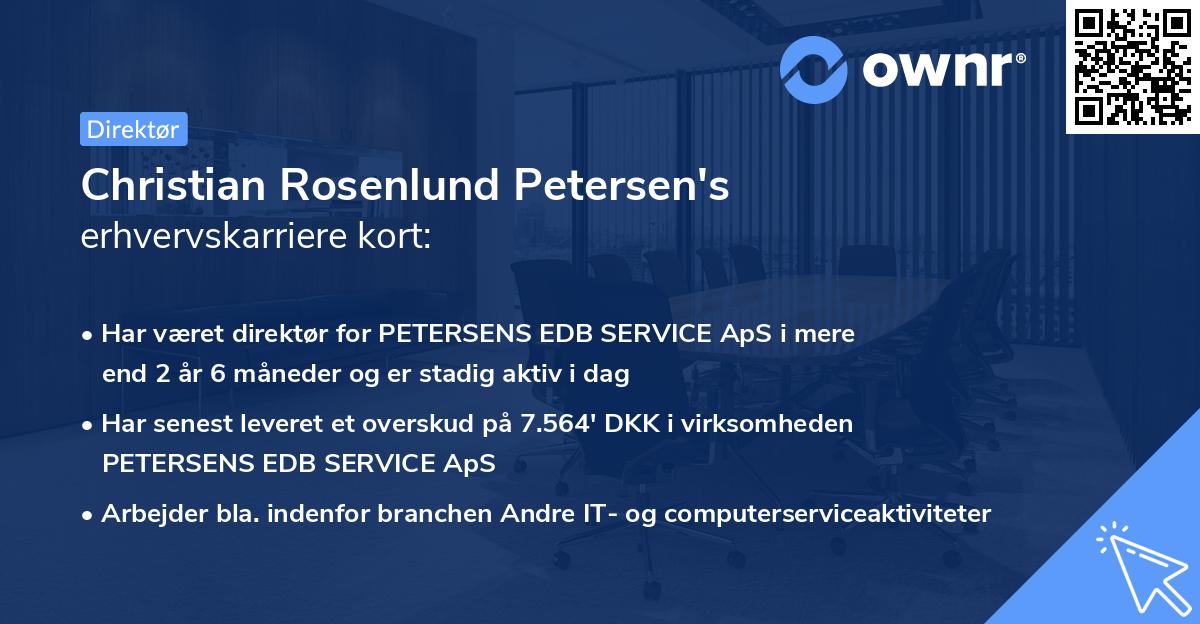 Christian Rosenlund Petersen's erhvervskarriere kort