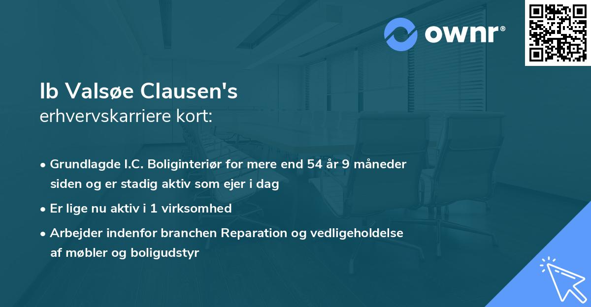 Ib Valsøe Clausen's erhvervskarriere kort