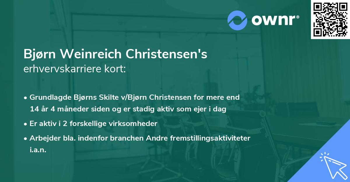 Bjørn Weinreich Christensen's erhvervskarriere kort