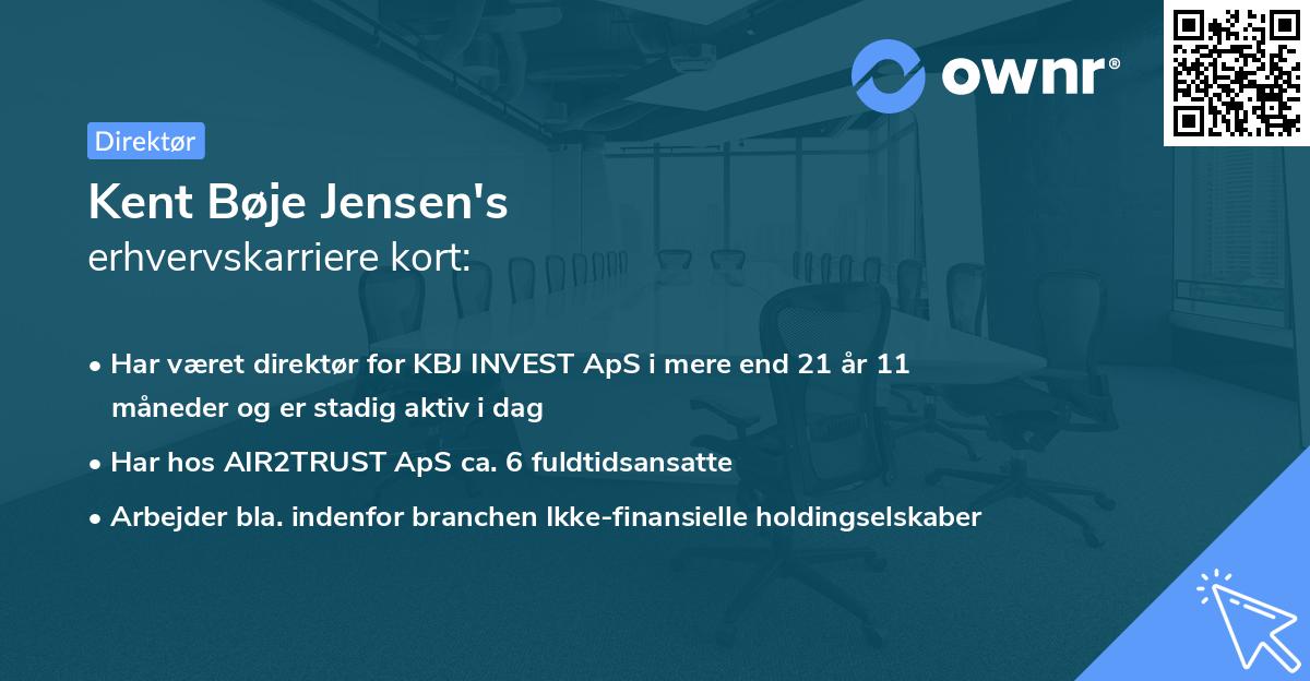 Kent Bøje Jensen's erhvervskarriere kort