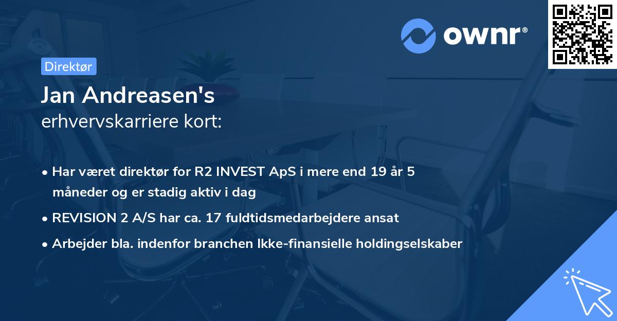 Jan Andreasen's erhvervskarriere kort