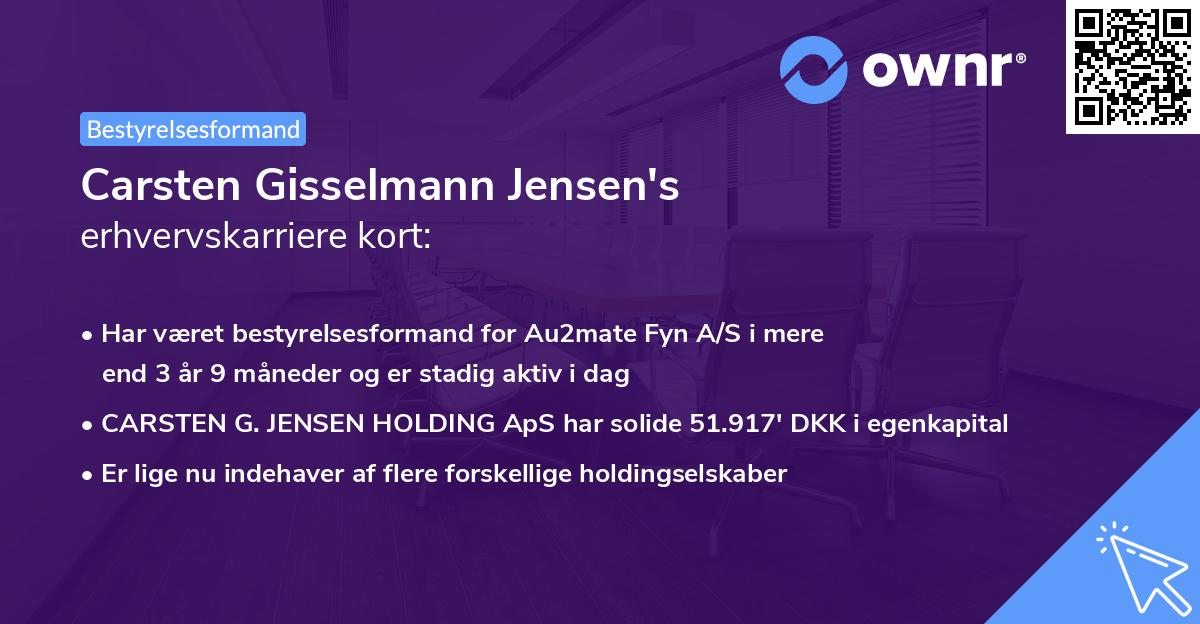 Carsten Gisselmann Jensen's erhvervskarriere kort