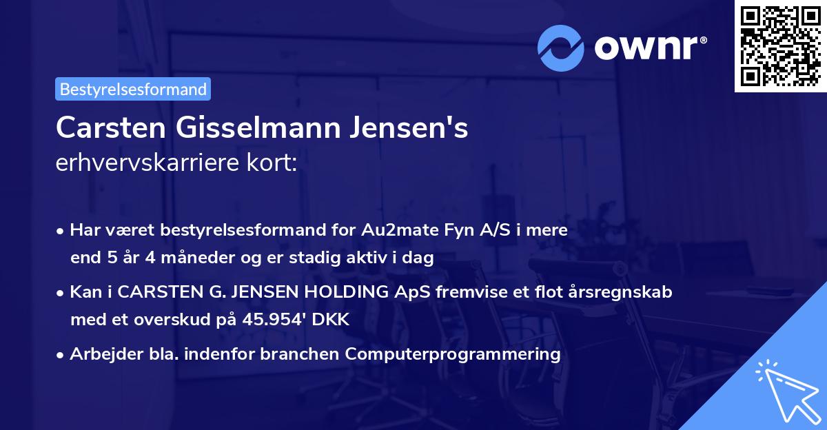 Carsten Gisselmann Jensen's erhvervskarriere kort