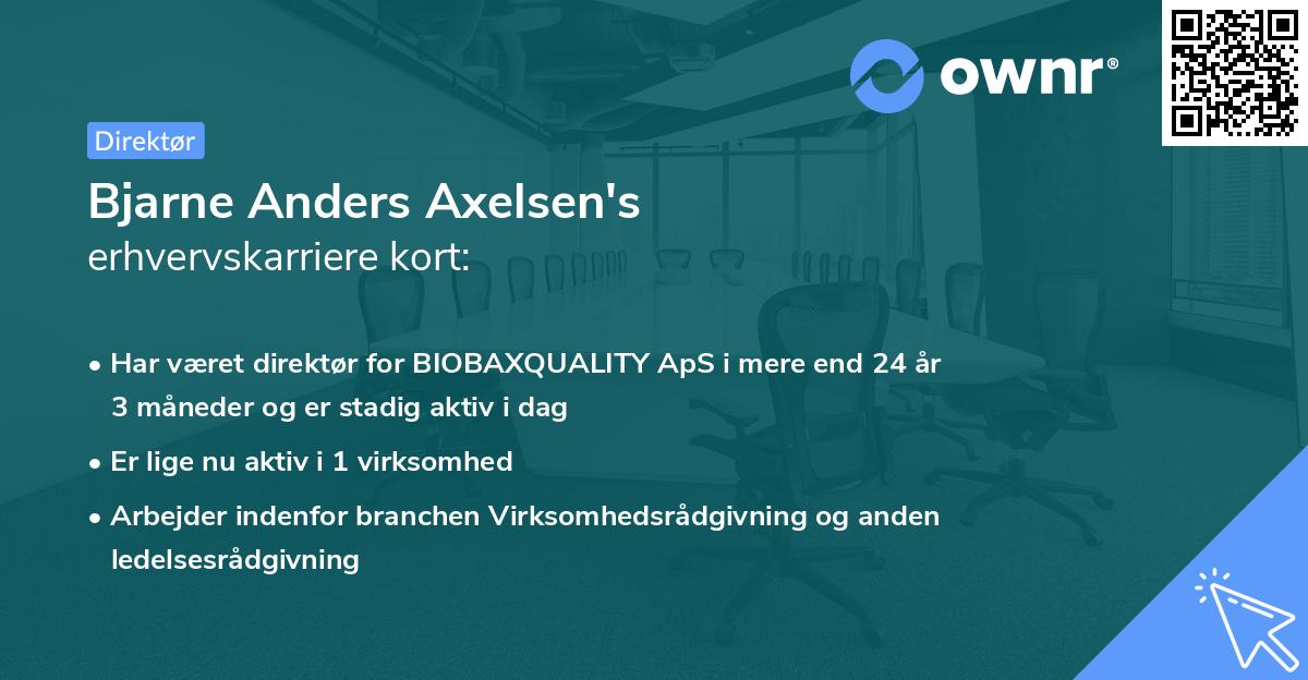 Bjarne Anders Axelsen's erhvervskarriere kort
