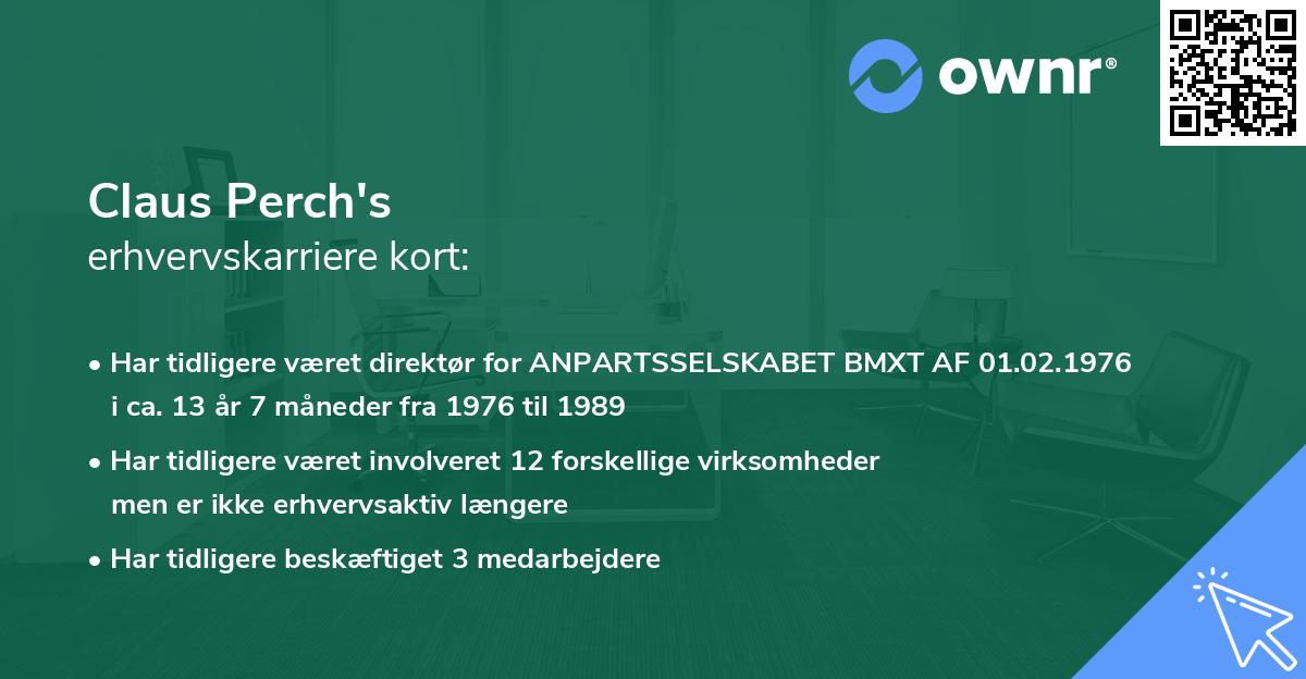 Claus Perch's erhvervskarriere kort