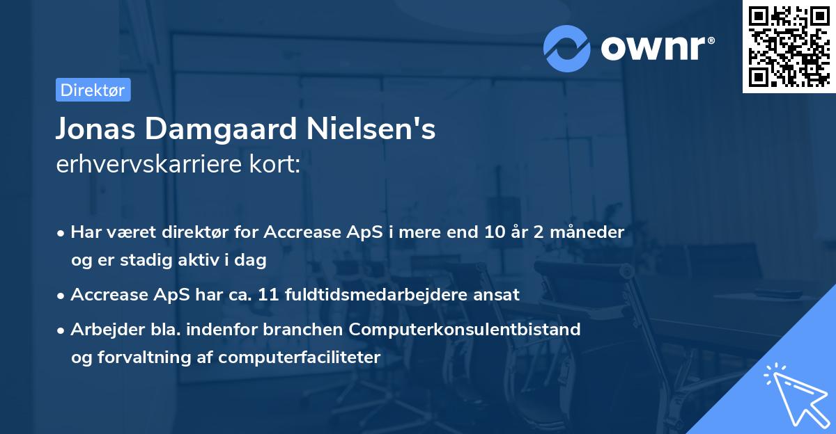 Jonas Damgaard Nielsen's erhvervskarriere kort