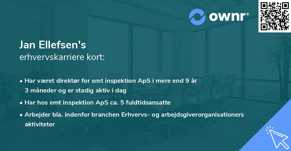 Jan Ellefsen's erhvervskarriere kort