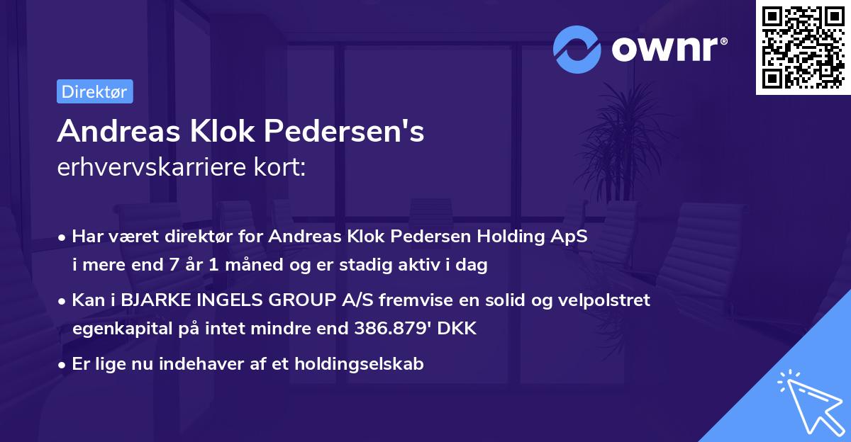 Andreas Klok Pedersen's erhvervskarriere kort