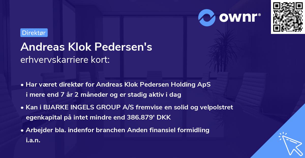 Andreas Klok Pedersen's erhvervskarriere kort