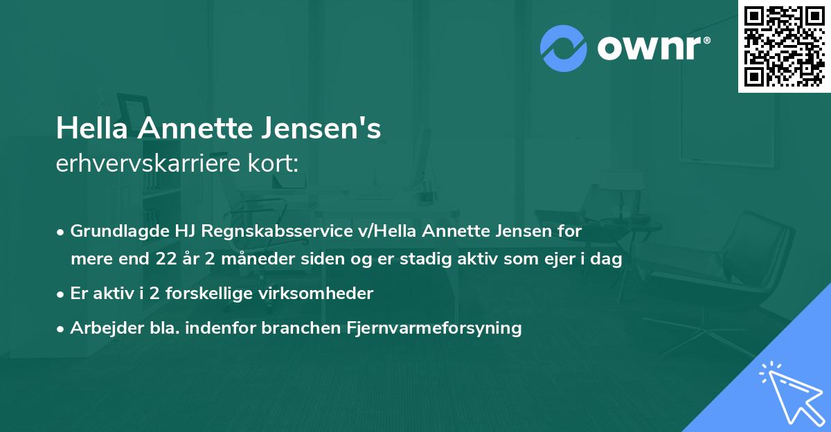 Hella Annette Jensen's erhvervskarriere kort