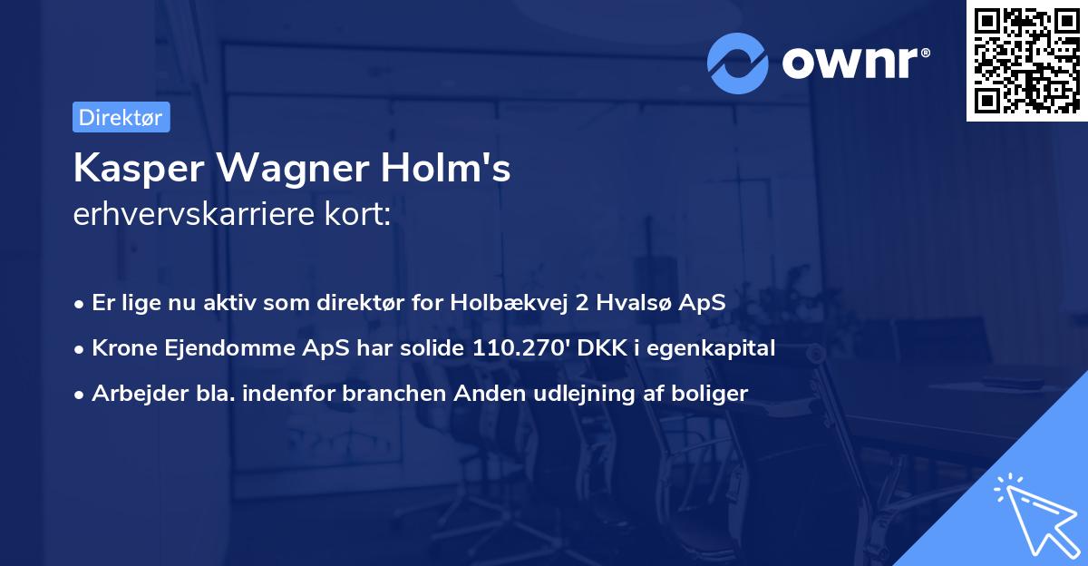Kasper Wagner Holm's erhvervskarriere kort