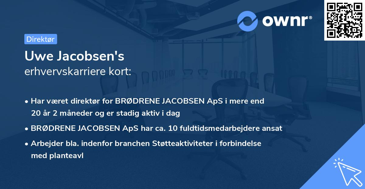 Uwe Jacobsen's erhvervskarriere kort