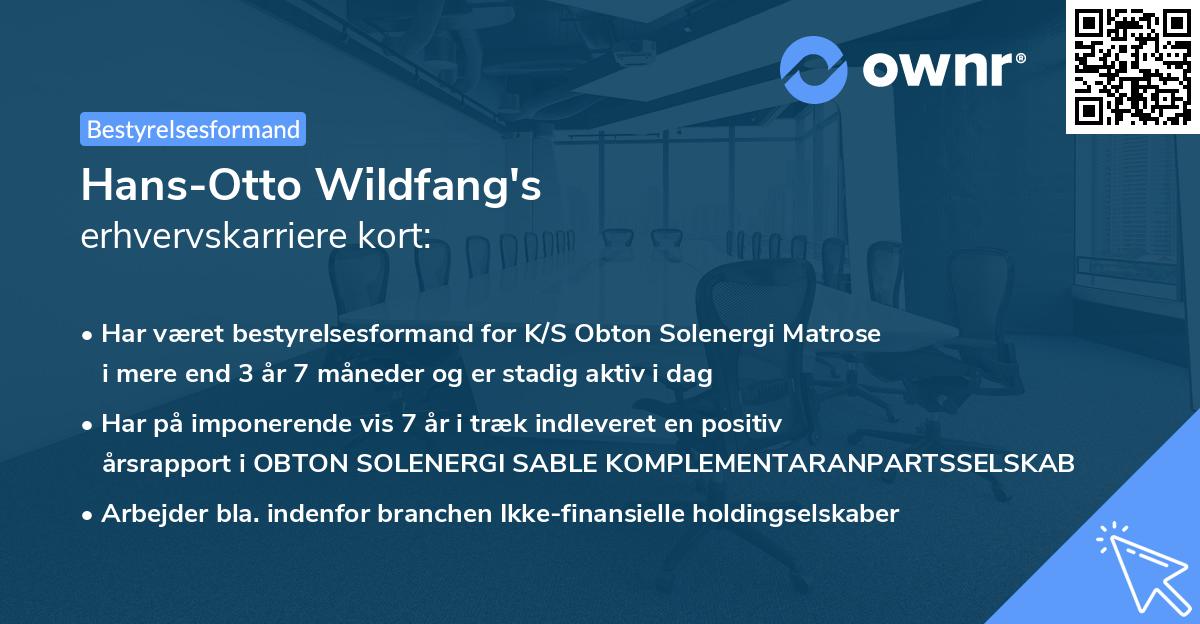 Hans-Otto Wildfang's erhvervskarriere kort