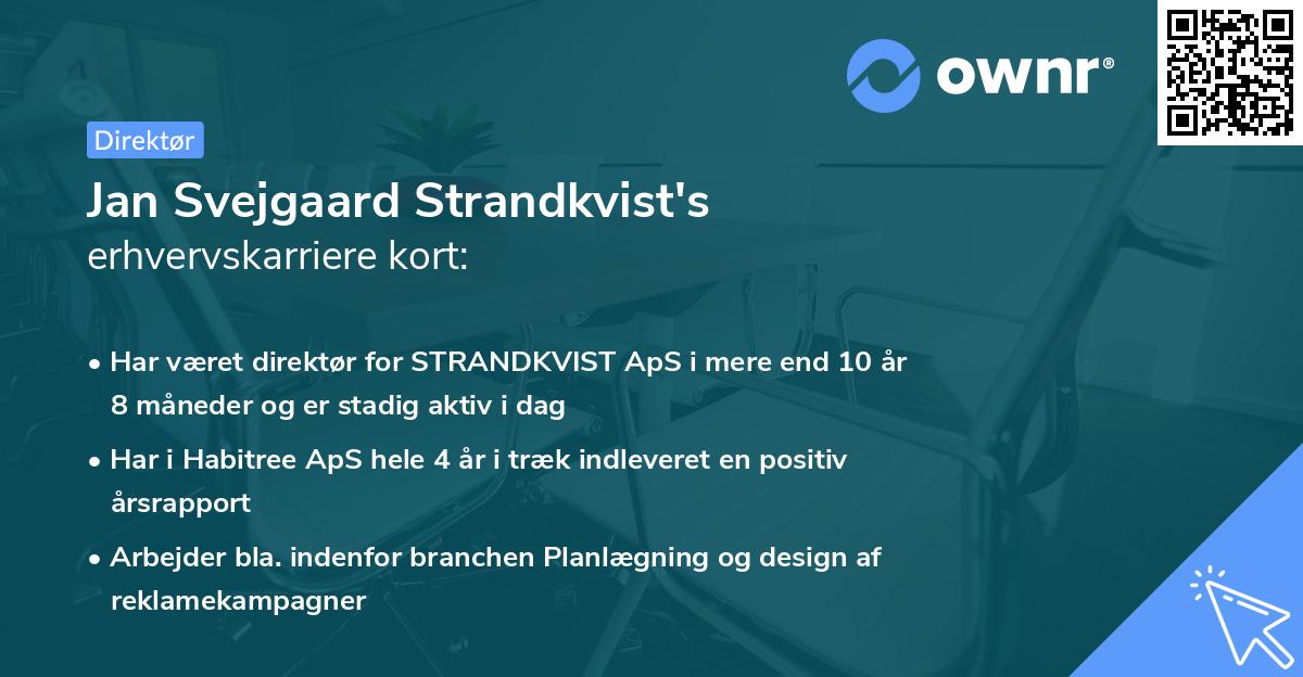 Jan Svejgaard Strandkvist's erhvervskarriere kort