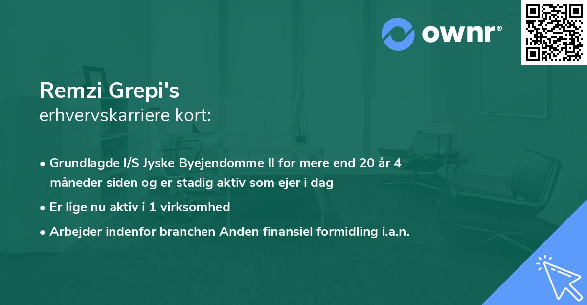 Remzi Grepi's erhvervskarriere kort
