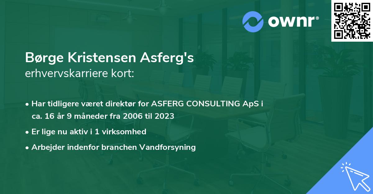 Børge Kristensen Asferg's erhvervskarriere kort