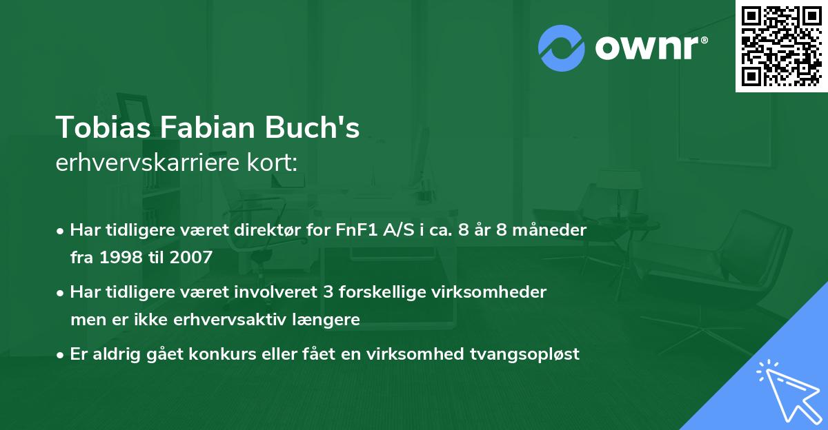 Tobias Fabian Buch's erhvervskarriere kort