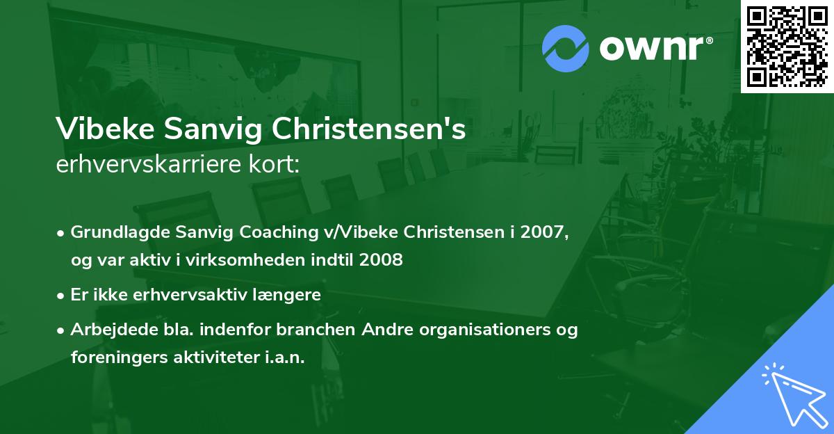Vibeke Sanvig Christensen's erhvervskarriere kort