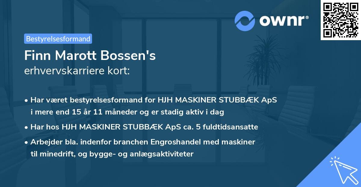 Finn Marott Bossen's erhvervskarriere kort