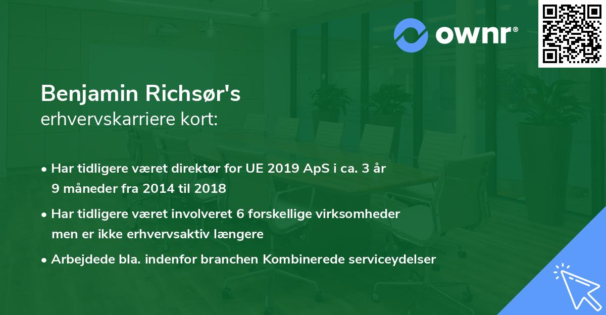 Benjamin Richsør's erhvervskarriere kort