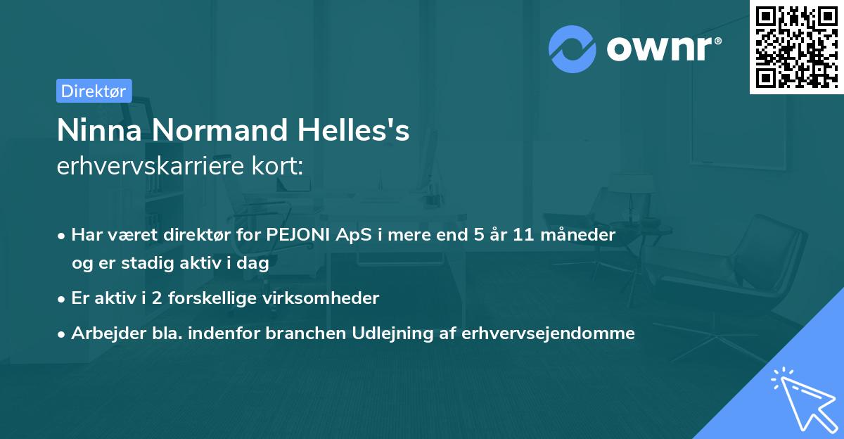 Ninna Normand Helles's erhvervskarriere kort