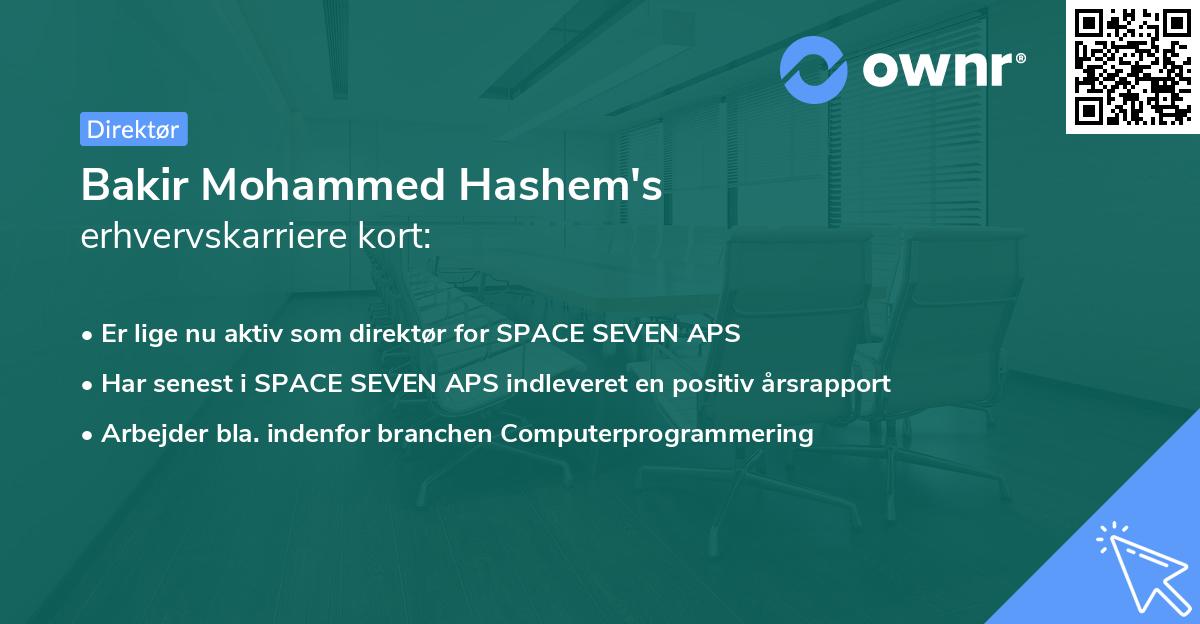 Bakir Mohammed Hashem's erhvervskarriere kort