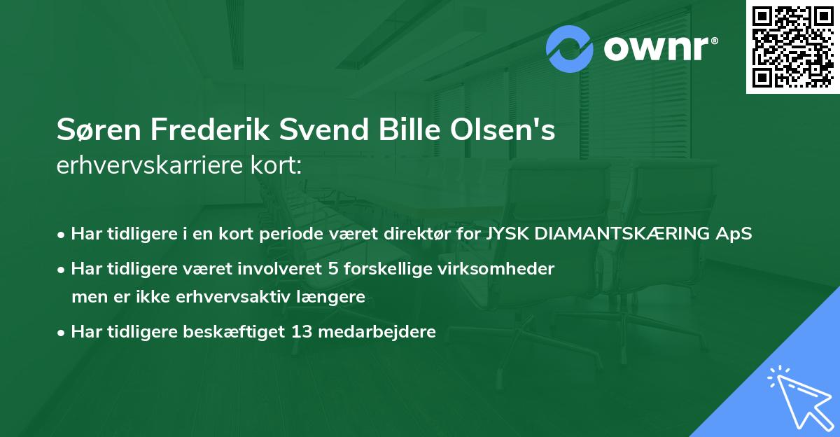 Søren Frederik Svend Bille Olsen's erhvervskarriere kort