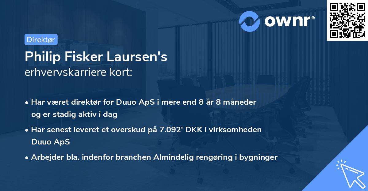 Philip Fisker Laursen's erhvervskarriere kort