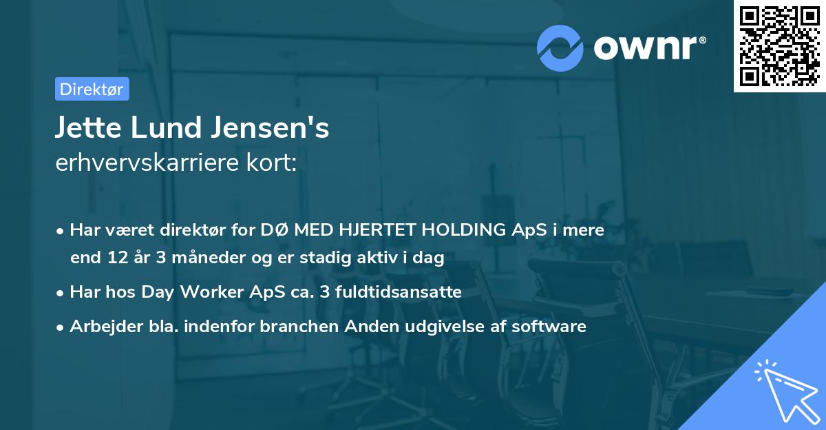 Jette Lund Jensen's erhvervskarriere kort