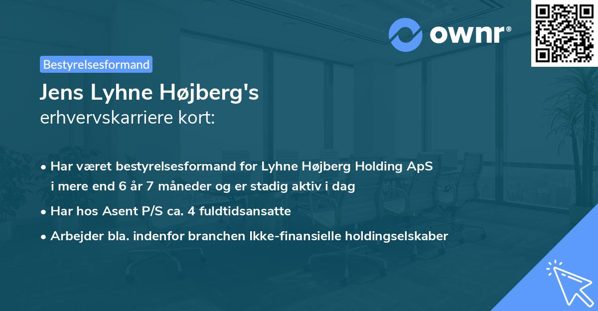 Jens Lyhne Højberg's erhvervskarriere kort