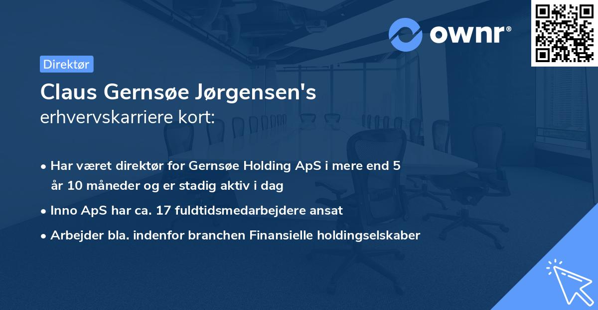 Claus Gernsøe Jørgensen's erhvervskarriere kort