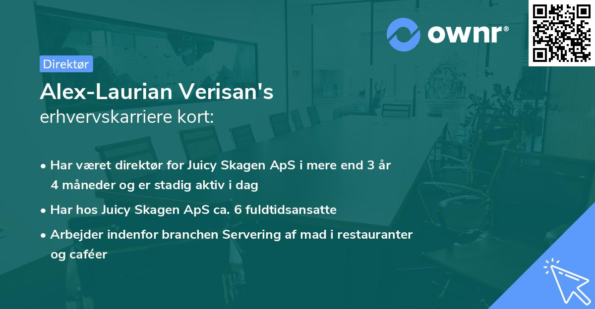 Alex-Laurian Verisan's erhvervskarriere kort