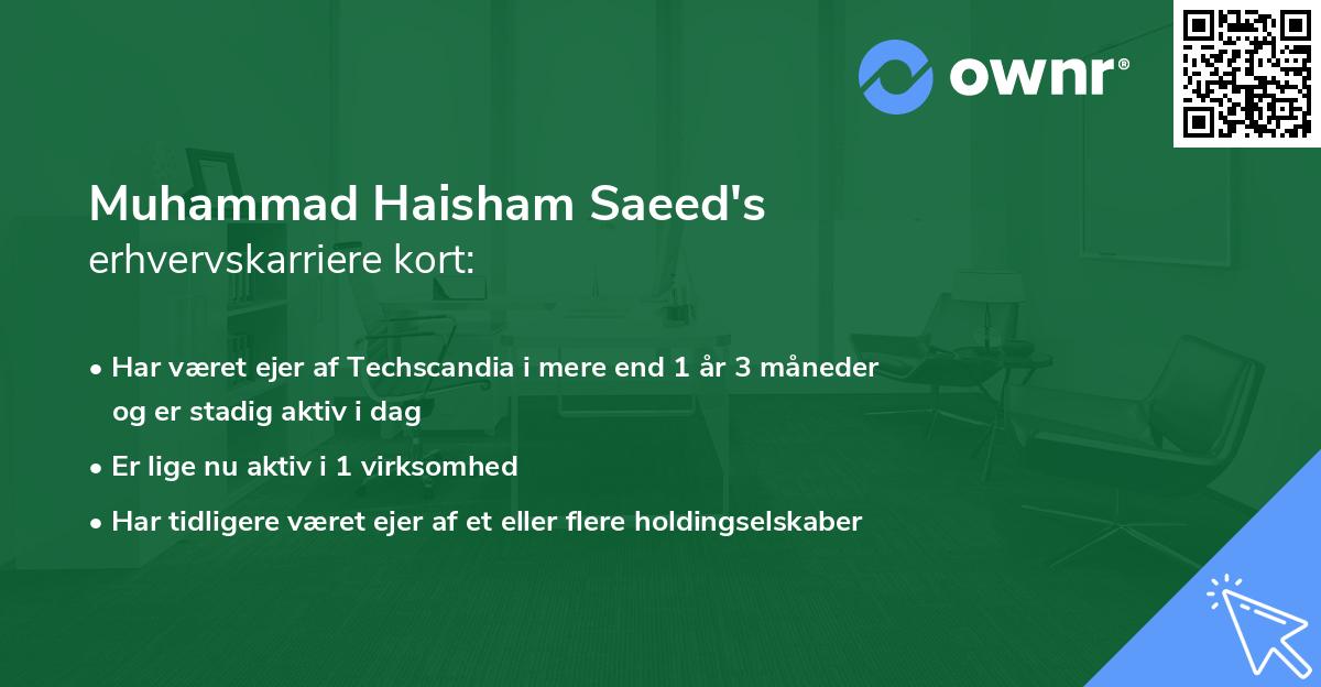 Muhammad Haisham Saeed's erhvervskarriere kort