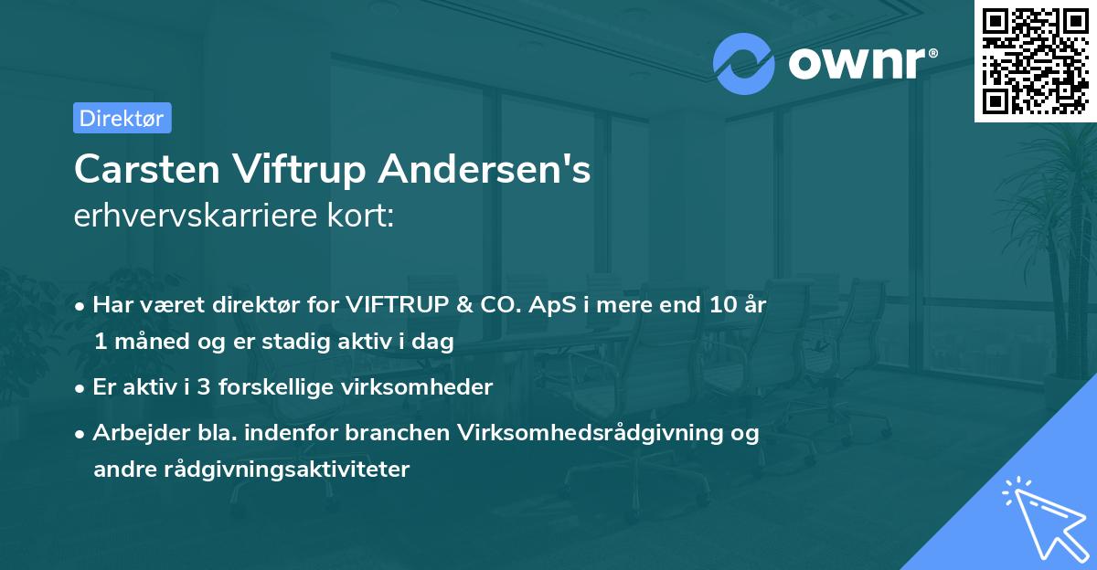 Carsten Viftrup Andersen's erhvervskarriere kort