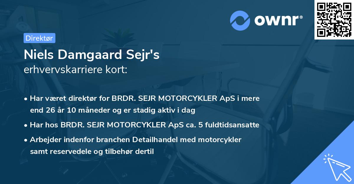 Niels Damgaard Sejr's erhvervskarriere kort
